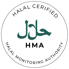 Halal Certified logo with HMA text