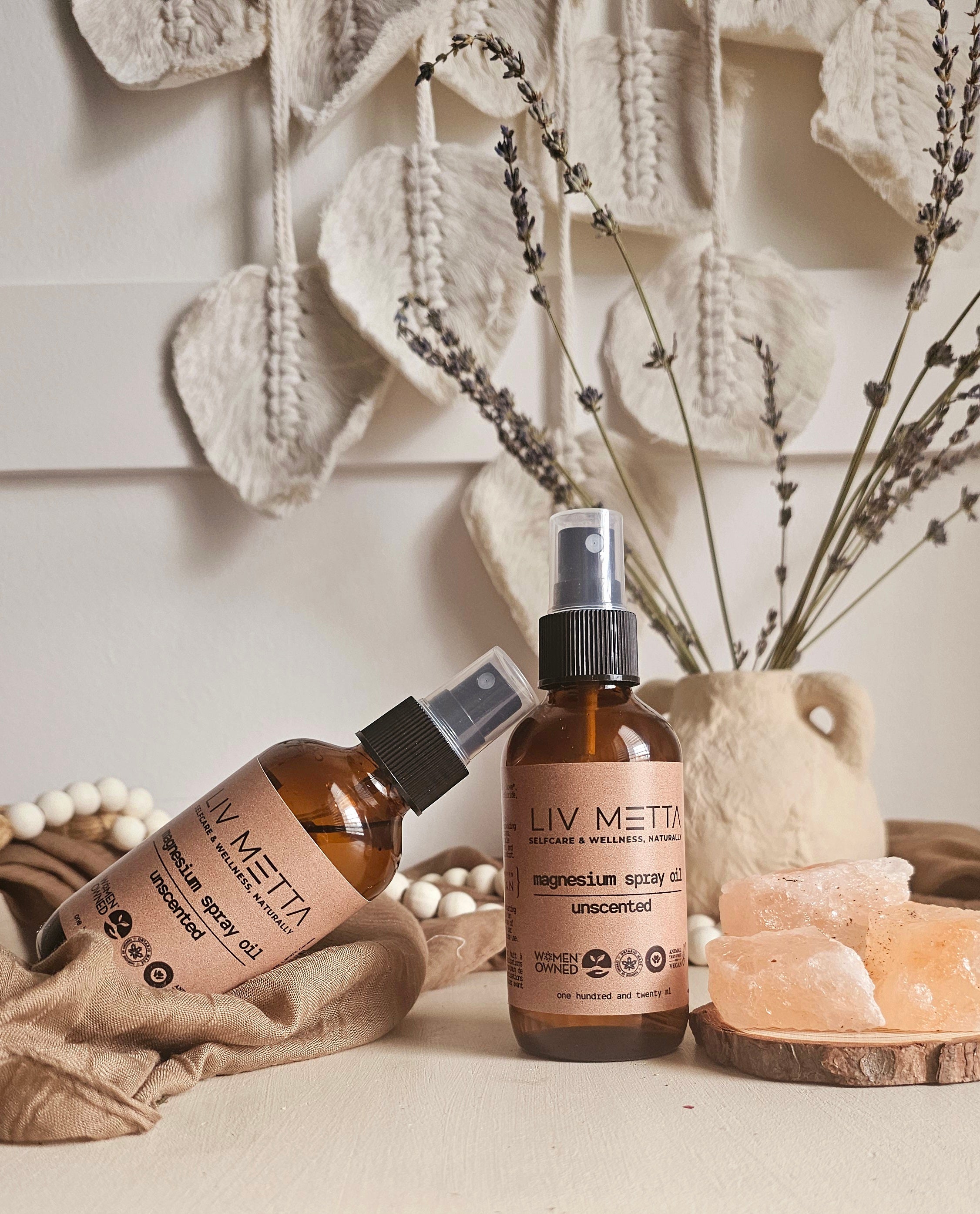 2 Bottles of Magnesium on a white aesthetic background