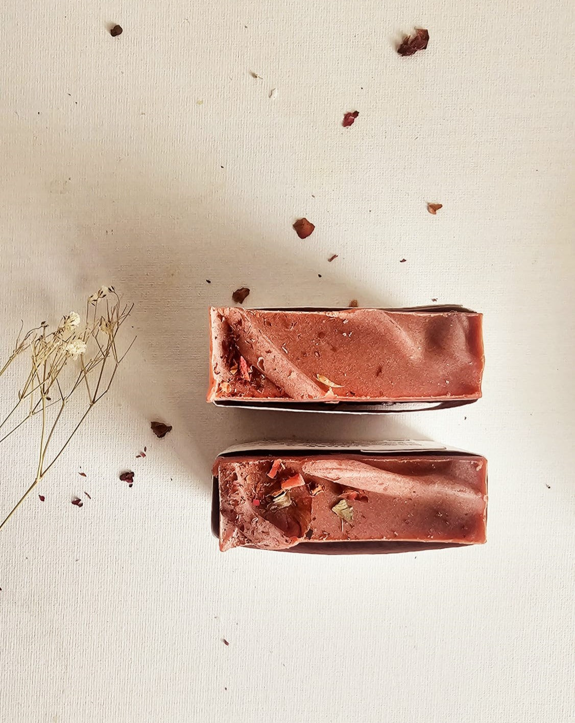 Rose Soaps on a plain background